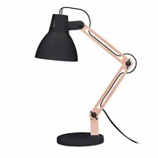 Stolní lampa Solight Falun, E27, kov + dřevo, černá