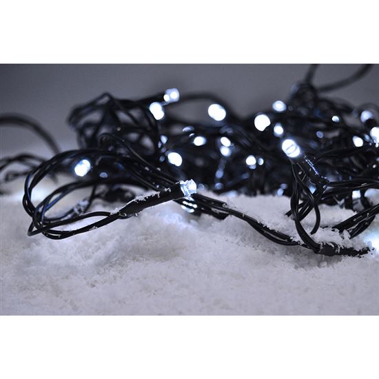 LED venkovní vánoční řetěz, 400 LED, 20m, 8 funkcí, IP44, studená bílá 1V07-W Solight