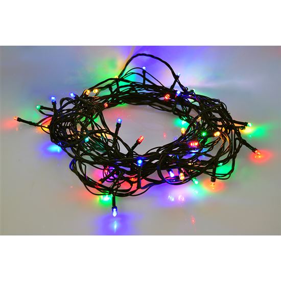 LED vánoční řetěz, 100 LED, 10m, přívod 3m, 8 funkcí, časovač, IP44 Solight 1V101-M