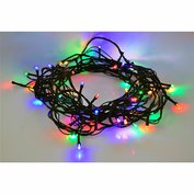 LED vánoční řetěz 100 LED, 10m, přívod 3m, 8 funkcí, časovač, IP44, vícebarevný, Solight
