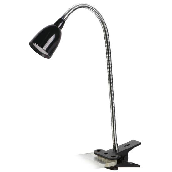 Černá stolní LED lampička s klipem, 2,5W 3000K Solight WO33-BK