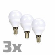 LED žárovka   6W (37W) E14, mini globe, 3 ks akční balení, SOLIGHT, teplá bílá